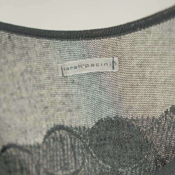 Sarah Pacini Grey Geometric Mesh-Knit Dress - Picture 6 of 6